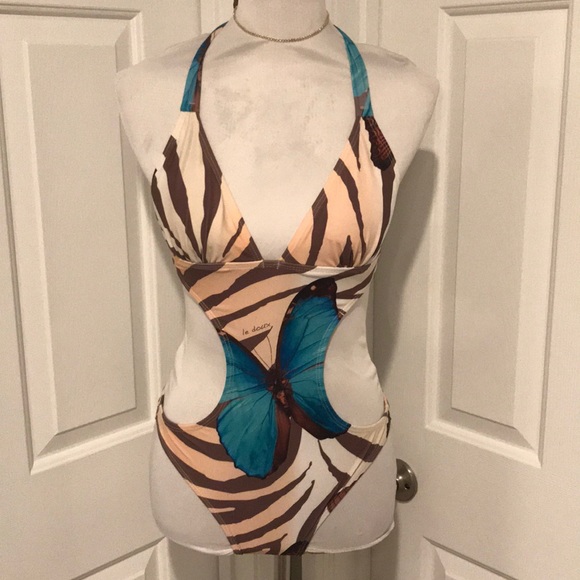 Tiger Stripes & Butterfly Bathing Suit - Picture 2 of 5